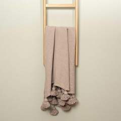 Sävel torkkupeitto, Beige tupsupeitto