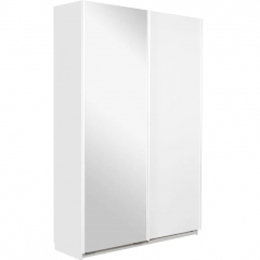 Stina liukuovikomero 120x205x60 peiliovi ja valkoinen levyovi