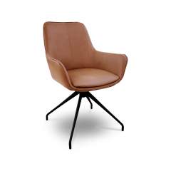 Vesti 9420 pyörivä ruokapöydän tuoli Turo nahka, 302 Soft rust