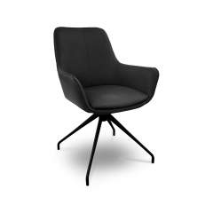 Vesti 9420 pyörivä ruokapöydän tuoli Turo nahka, 306 Storm black