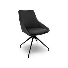 Vilde 9422 pyörivä ruokapöydän tuoli Turo nahka, 306 Storm black