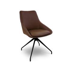 Vilde 9422 pyörivä ruokapöydän tuoli Turo nahka, 307 Shadow chestnut