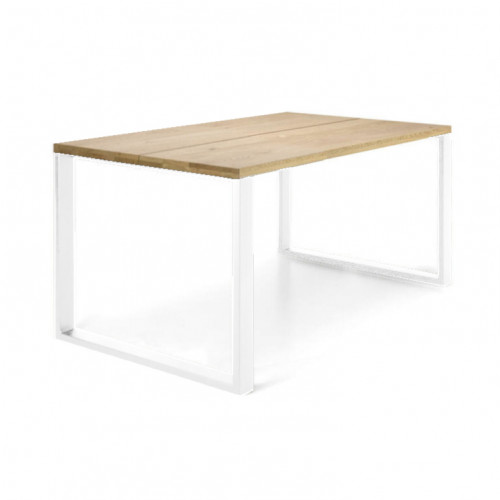 Edna lankkupöytä 90x140 tammi, valkoinen metalli jalka MYYMÄLÄMALLI