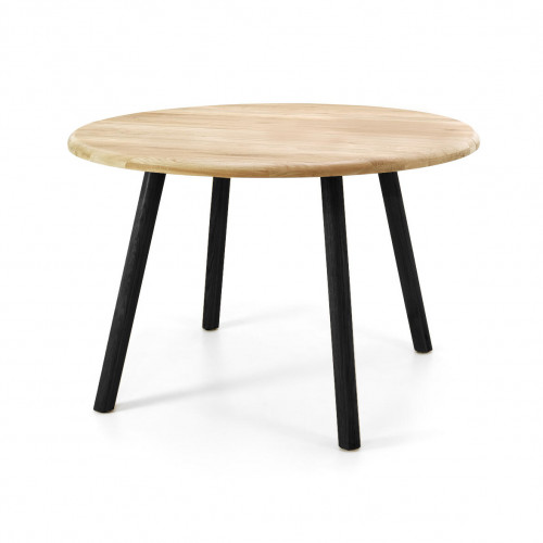 Olivia ruokapöytä Ø115cm tammi kannella, Mustat Palma jalat