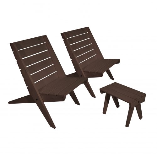 EcoFurn Granny setti 2 x tuoli + pöytä mänty