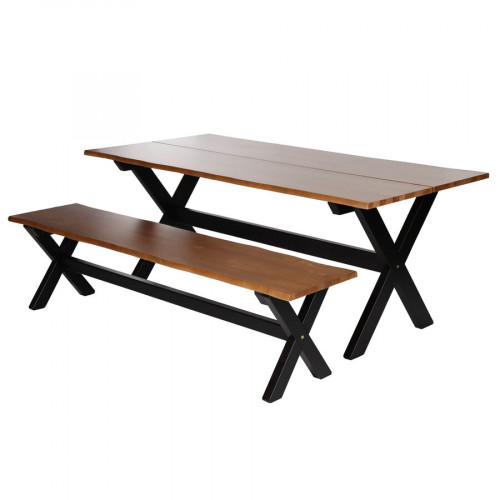 Fanni ruokapöytä 90x180, musta/keskiruskea