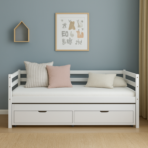 Hoppekids Eco Dream Daybed varavuoteella ja laatikolla