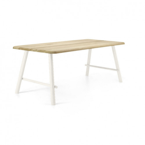 Olivia ruokapöytä 90x195 tammi/valkoinen