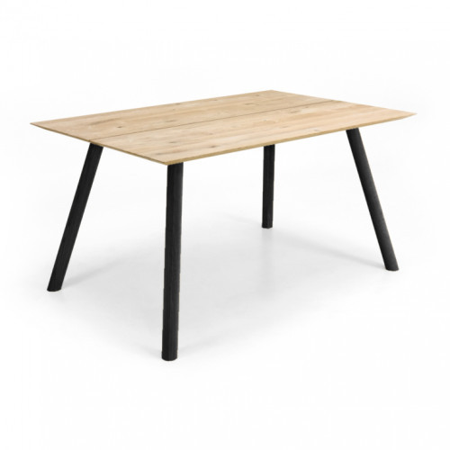 Palma ruokapöytä 90x140 tammi, Mustalla jalalla