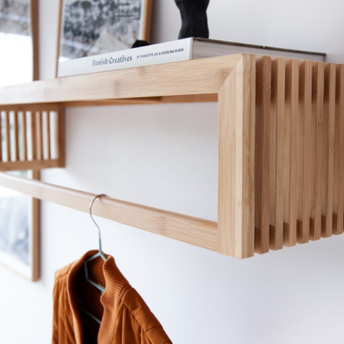 Wardrobe seinähylly iso bambu MYYMÄLÄMALLI